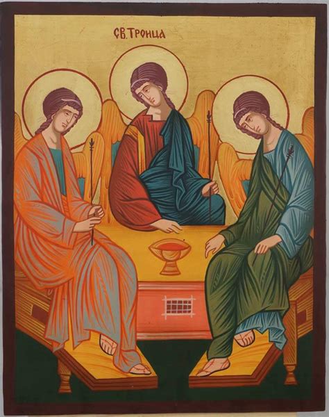 The icon of the trinity by andrei rublev. Holy Trinity - Andrei Rublev Hand-Painted Icon - BlessedMart
