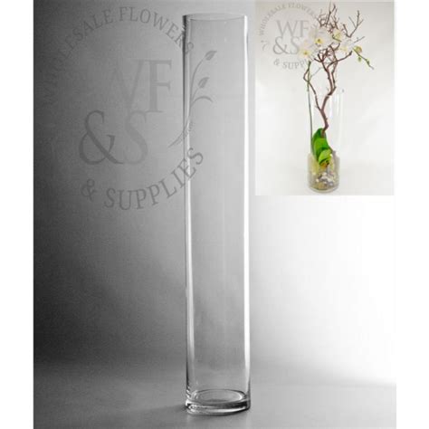 Tall Glass Cylinder Vase 24 X 4 Clear Glass Flower Vase Wholesale Flowers And Supplies