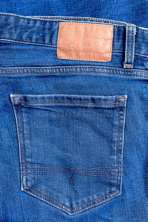 Empty Jeans Back Pocket Of Classic Blue Denim Pants Stock Photo Image