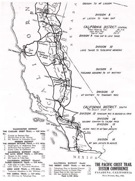 Pacific Crest Trailway Map 1