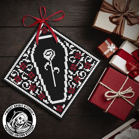 Cross stitch is a fun hobby but it can add up. Gothic Coffin Ornament Gothic Cross Stitch Pattern | Etsy ...