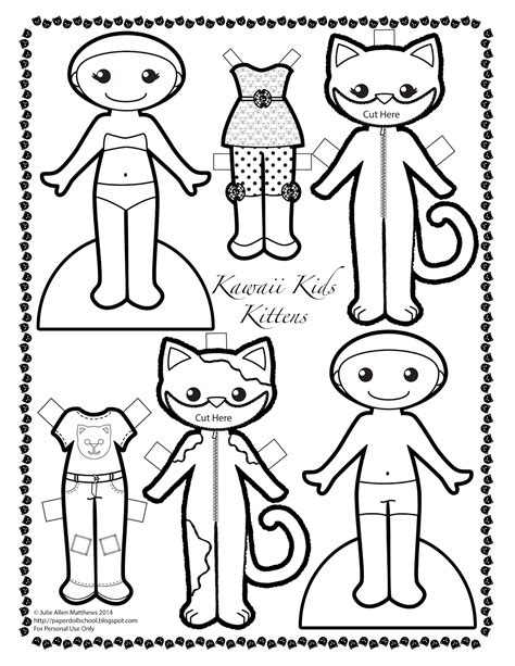 Kawaii Kids Kittens By Julie Matthews From Paper Doll School Paper