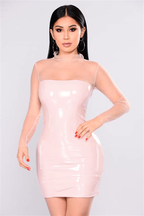 Make Your Mark Latex Dress Pink Fashion Nova Dresses Fashion Nova