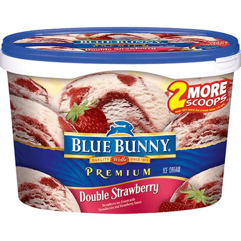 Blue Bunny Double Strawberry Premium Ice Cream 175 Qt Tub Fruit