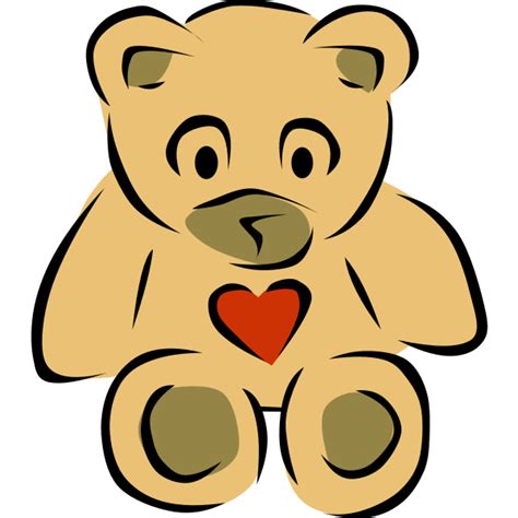 Teddy Bear With Heart Vector Image Free Svg