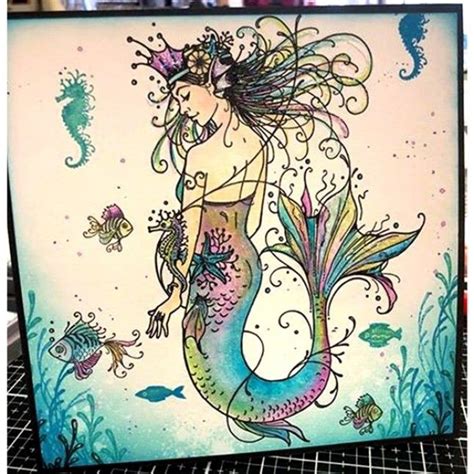 Pink Ink Designs A5 Clear Stamp Set Mermaid Nautical Cards Fantasy