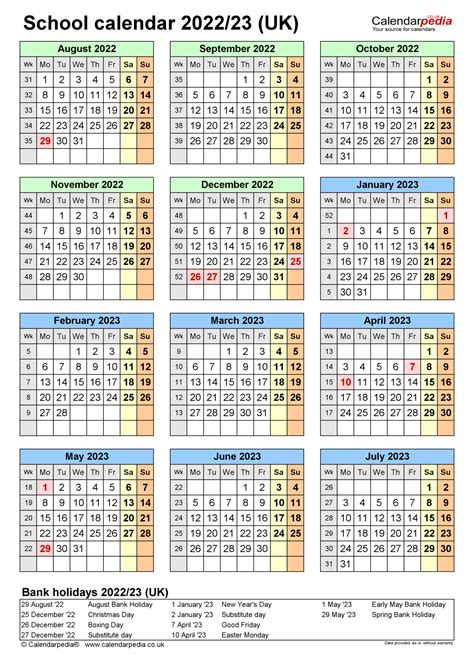 School Calendars 20222023 As Free Printable Word Templates With Aiken