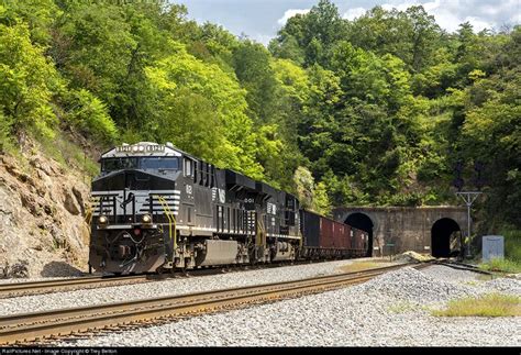 The Ns 8121 Leads The Ns 763 West Through Montgomery Tunnel Train