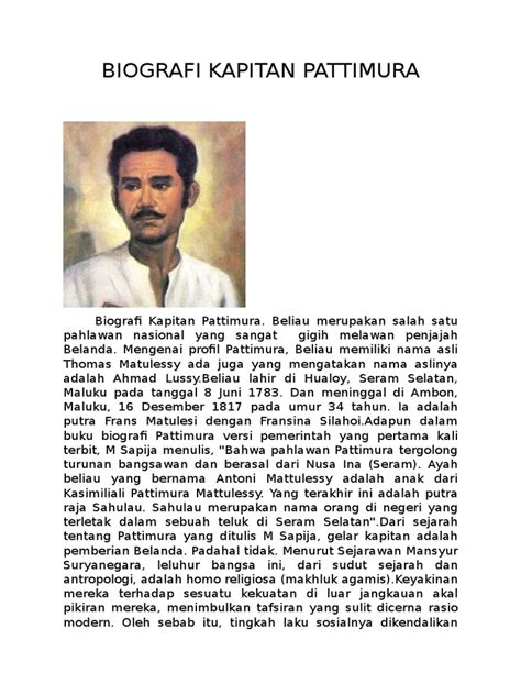 Biografi Kapitan Pattimura