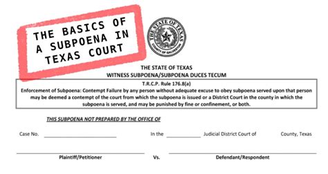 Subpoena In Texas Court