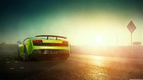 Wallpaper Sunset Night Car Vehicle Morning Lamborghini Green