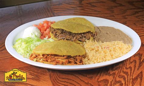 gorditas dinner two corn patties filled with beans and your choice of meat served w rice