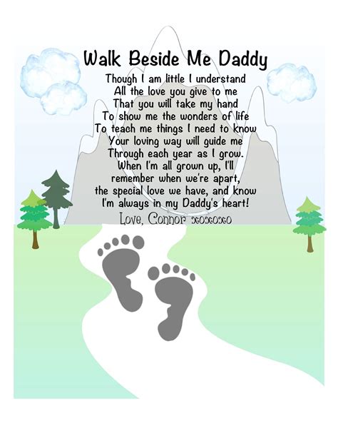 Walk Beside Me Daddy© Poem 8 X 10 Printyou Personalized Etsy Daddy