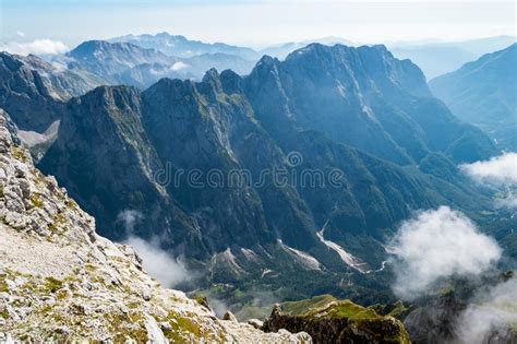 Scenic Landscape In Triglav National Park With Panoramic Views Of