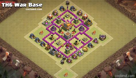 Th6 War Base With 2 Air Defenses Clash Of Clans Land
