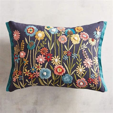 Pier 1 Imports Beaded Multifloral Navy Pillow Navy Pillows