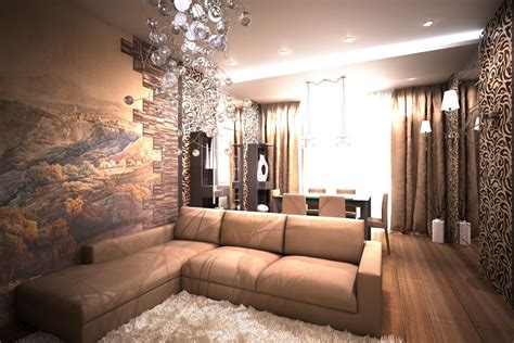 Exceptional Nobility And Elegance Of Brown Living Room