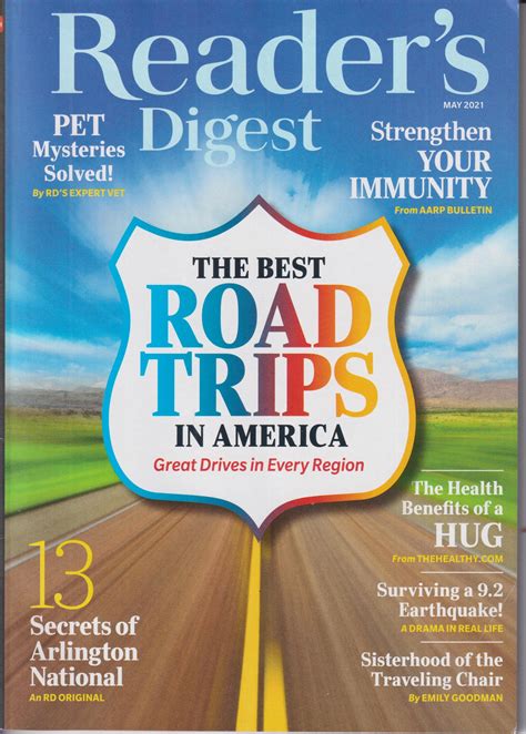 Readers Digest May 2021 The Best Road Trips In America Magazine