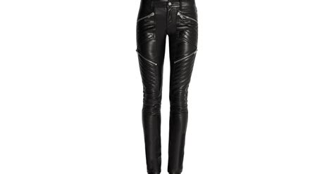 Saint Laurent Leather Skinny Pants In Black Lyst