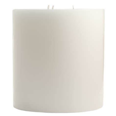 6x6 Unscented White Three Wick Pillar Candles Scented Candles