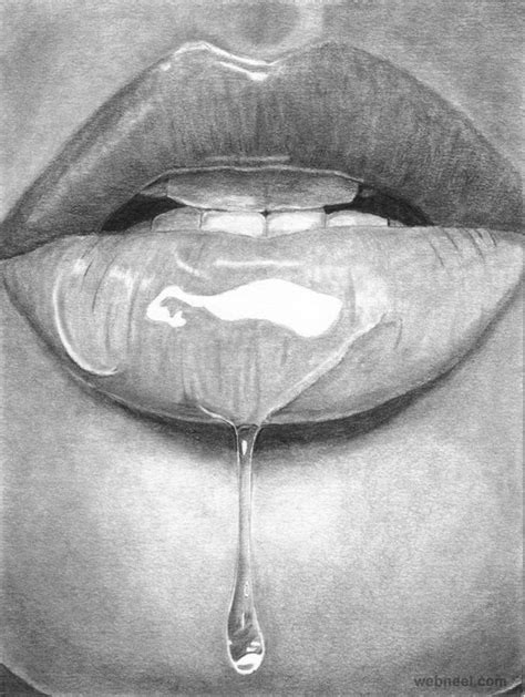 Lips Realistic Pencil Drawing 11 Preview