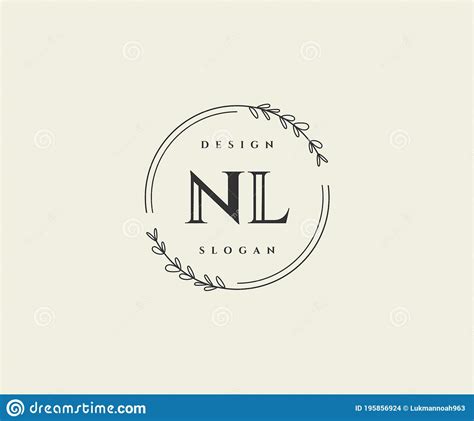 Initial Nl Beauty Monogram And Elegant Logo Design Stock Vector