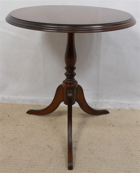Small Round Solid Mahogany Pedestal Wine Table Sold