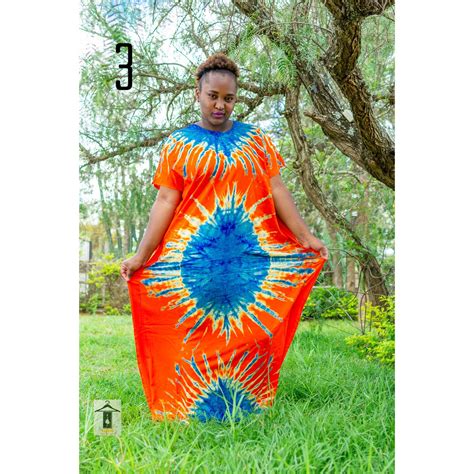African Tie Dye Caftantie Dye Long One Size Dresslong Womens Etsy