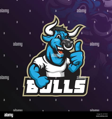 Bull Mascot Vector Logo Design With Modern Illustration Concept Style