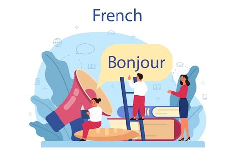 Premium Vector French Learning Concept