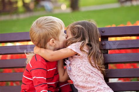 Love Concept Couple Of Kids Kissing Stock Image Colourbox