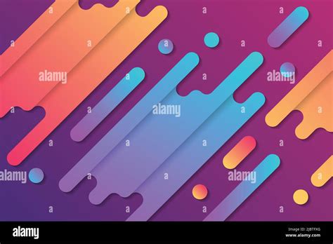 Color Trendy Gradient Background Modern Geometric Shapes With Shadow