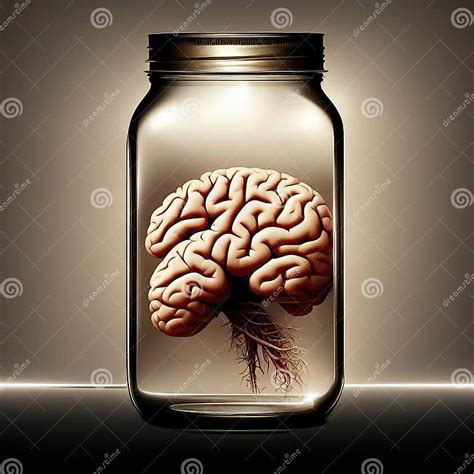 Human Brain In A Jar Digital Illustration Stock Illustration