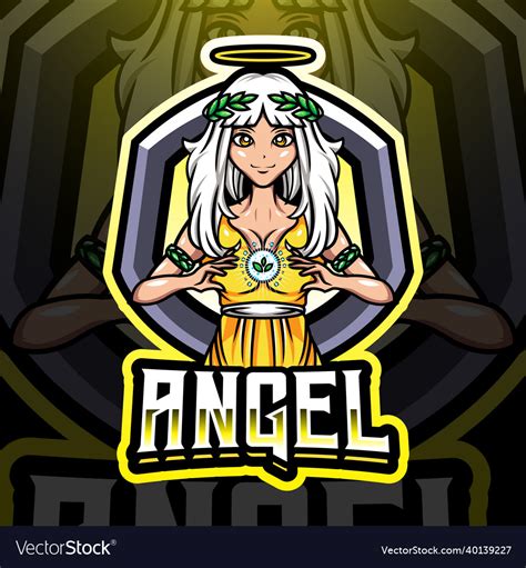 Angels Esport Mascot Logo Design Royalty Free Vector Image