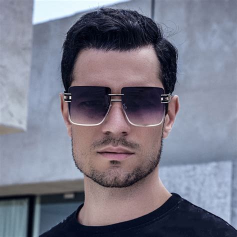 Square Sunglasses For Men Big Rimless Sunglasses Women Fashion Glasses Luxury Vintage Oculos De