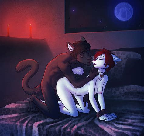 Rule 34 Anthro Bed Burning Candles Candles Chains Couple Feline