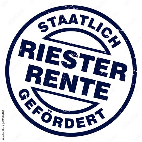 Stempel Riester Rente Staatlich Gef Rdert Stock Illustration Adobe Stock