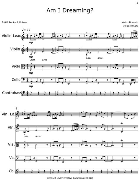 Am I Dreaming Sheet Music For Violin Lead Violin Viola Cello