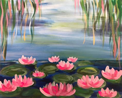 Lily Pads Painting Canvas Painting Lily Pads