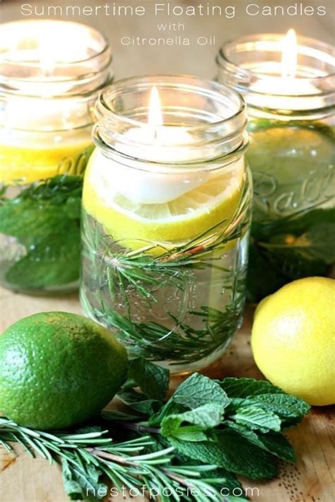 Bug Off In A Mason Jar Add Floating Candles Citronella Oil Mint