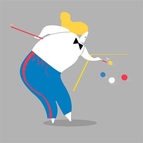 Character Illustration Of A Woman Playing Billiards Download Free