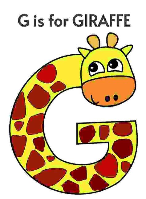 G Is For Giraffe Printable Preschool Alphabet Letter Craft Letter A