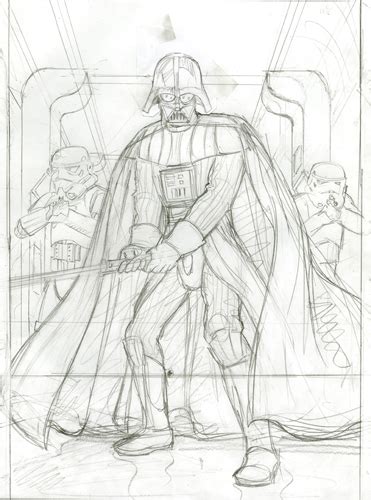 Darth Vader Attacks Commission Sketch Star Wars Spiderwebart Gallery