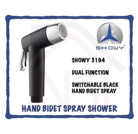 Showy Dual Function Switchable Hand Bidet Spray Set Black Chrome