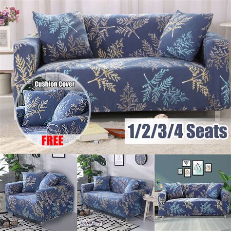 2/3 Seats Floral Pattern Stretch Polyester Loveseat Sofa Covers Home ...