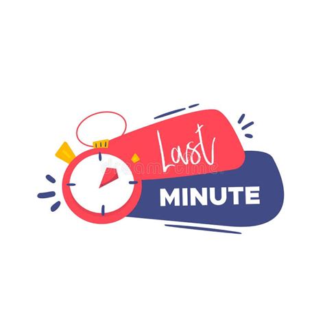 Modern Last Minute Deal Label Promo Banner With Stopwatch Alarm Clock