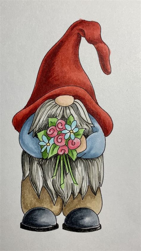 Digital Stamps Bouquet Gnome Gnome Paint Gnome Patterns Gnomes Crafts