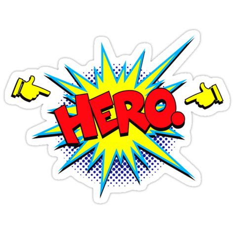 Funny Superhero Comic Word Hero Stickers By Tee Brain Creative