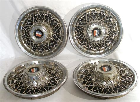 Buick Cadillac Oldsmobile Chrome Wire Hubcaps 15 Inch Wheel Cover New Set Of 4 Vintage Car