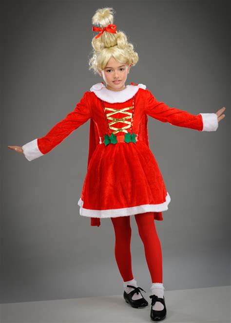 Girls The Grinch Style Red Cindy Lou Who Costume St182 Cl Struts